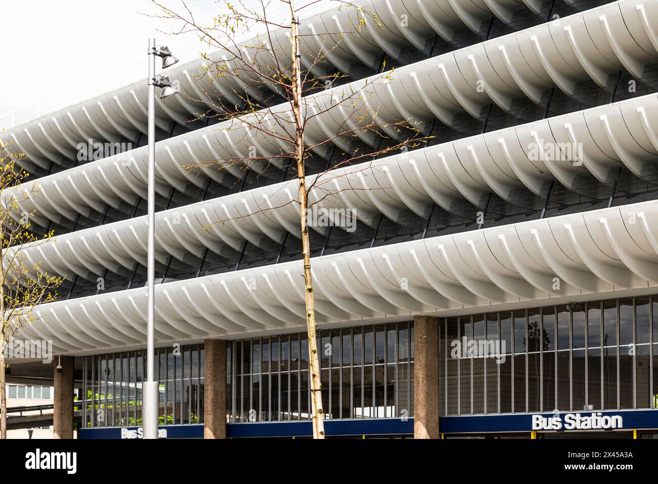 Gare routière Brutalist Preston et parking, Preston, Lancashire, Royaume-Uni Banque D'Images