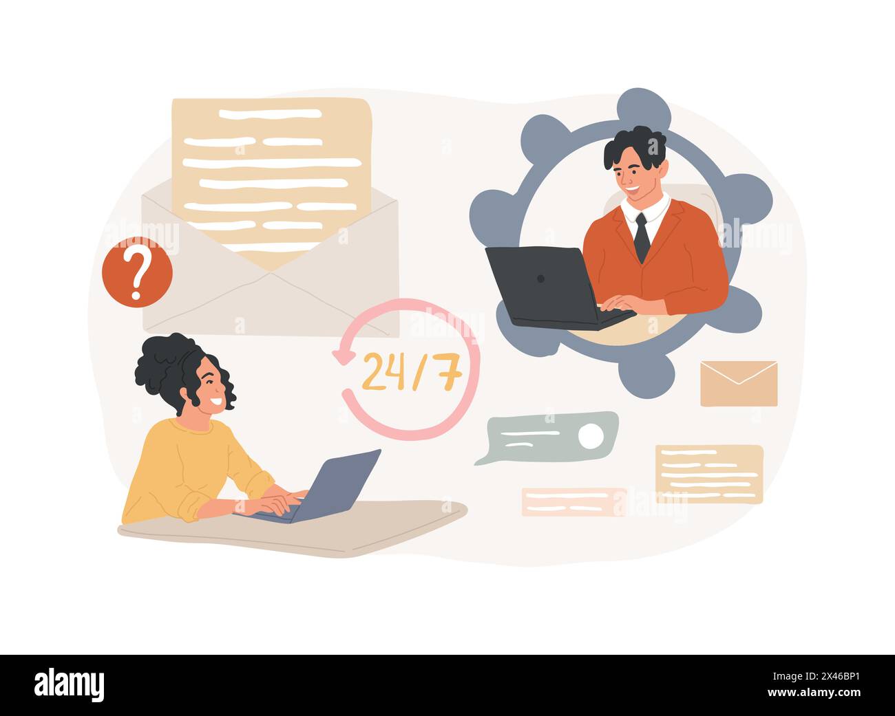 Entrez en contact illustration vectorielle de concept isolé. Illustration de Vecteur