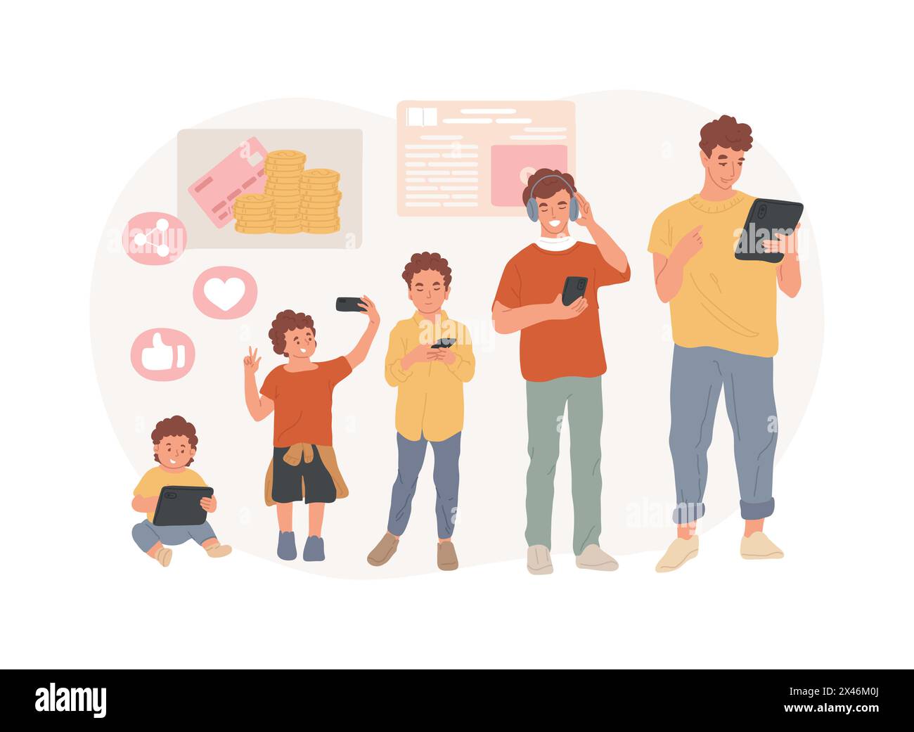 Illustration vectorielle de concept isolé de génération Z. Illustration de Vecteur