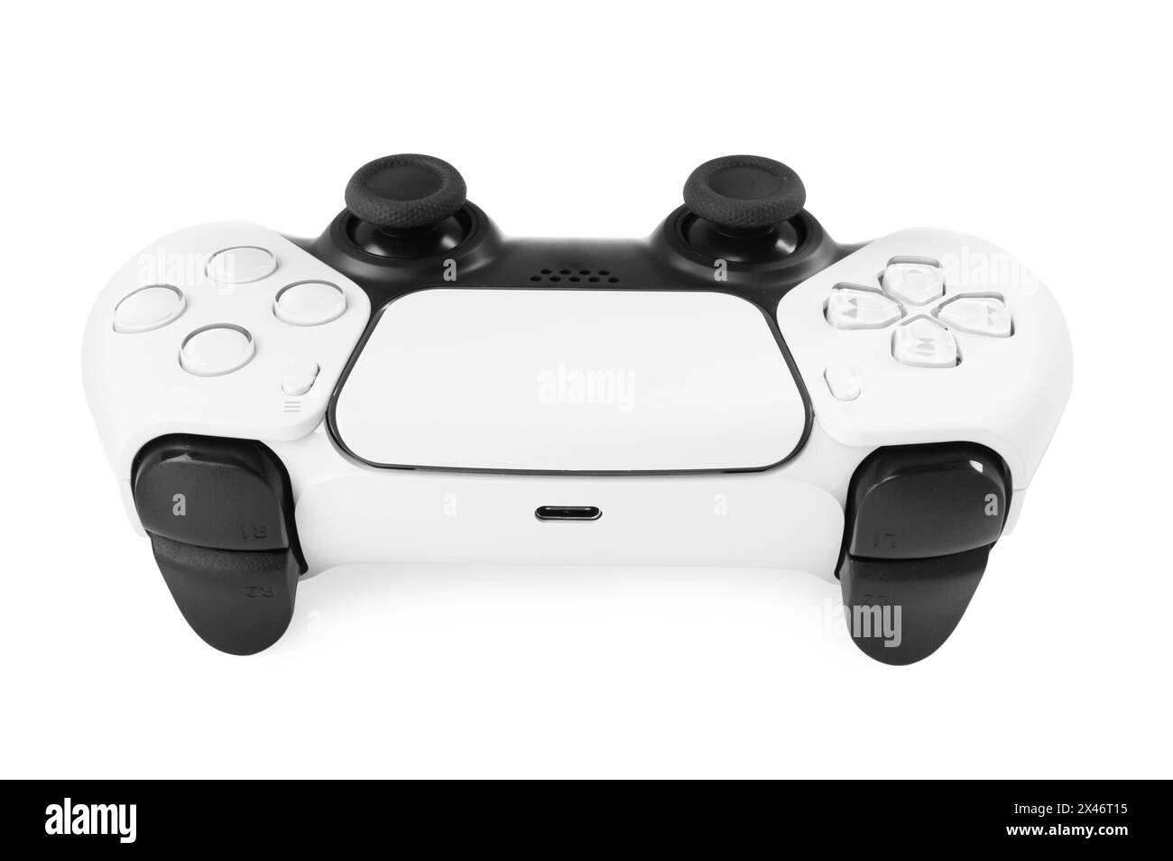 Une manette de jeu sans fil isolée sur blanc Banque D'Images