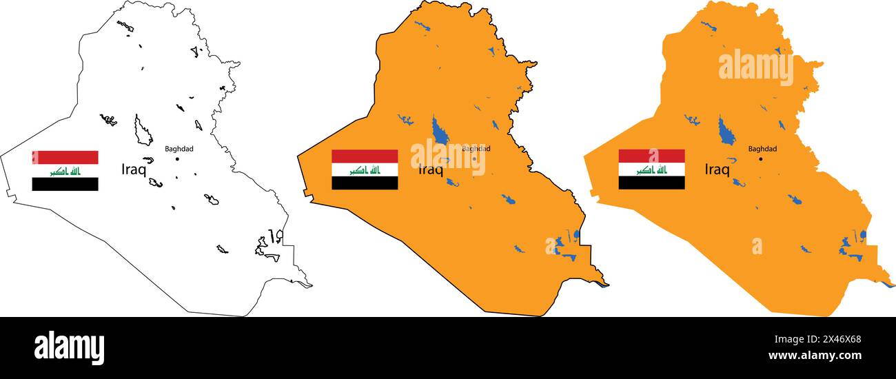 Carte d'illustration vectorielle de l'Irak Illustration de Vecteur