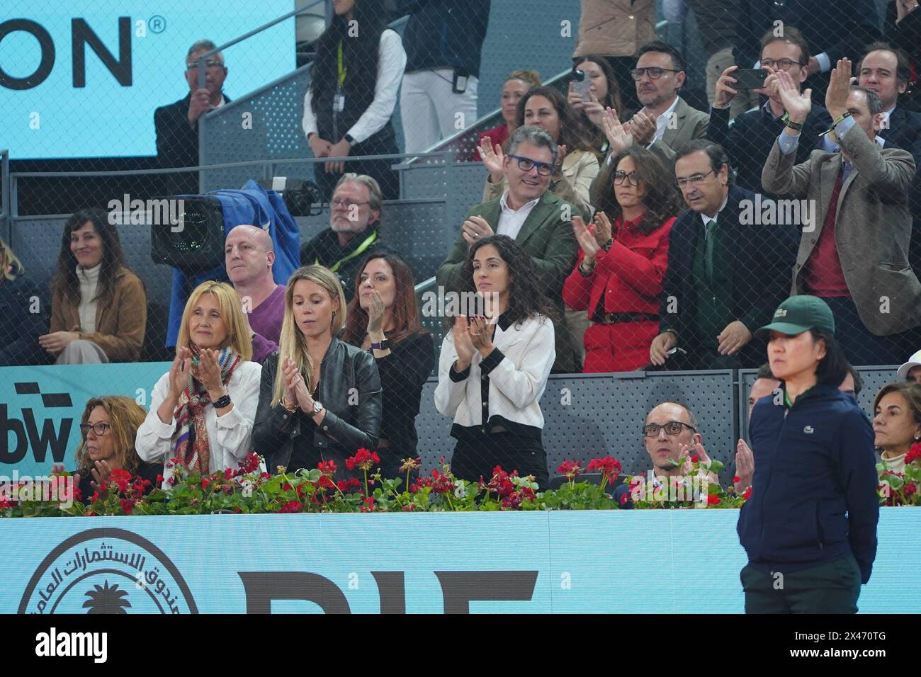 Madrid, Espagne. 30 avril 2024. VIP au match de tennis Rafael Nadal (SPA) vs Jiri Lehecka (RCH) lors du Mutua Madrid Open Masters Series Madrid 2024 à Madrid le mardi 30 avril 2024 Xisca Perello et mère et sœur de Rafa Nadal 900/cordon Press Credit : CORDON Press/Alamy Live News Banque D'Images