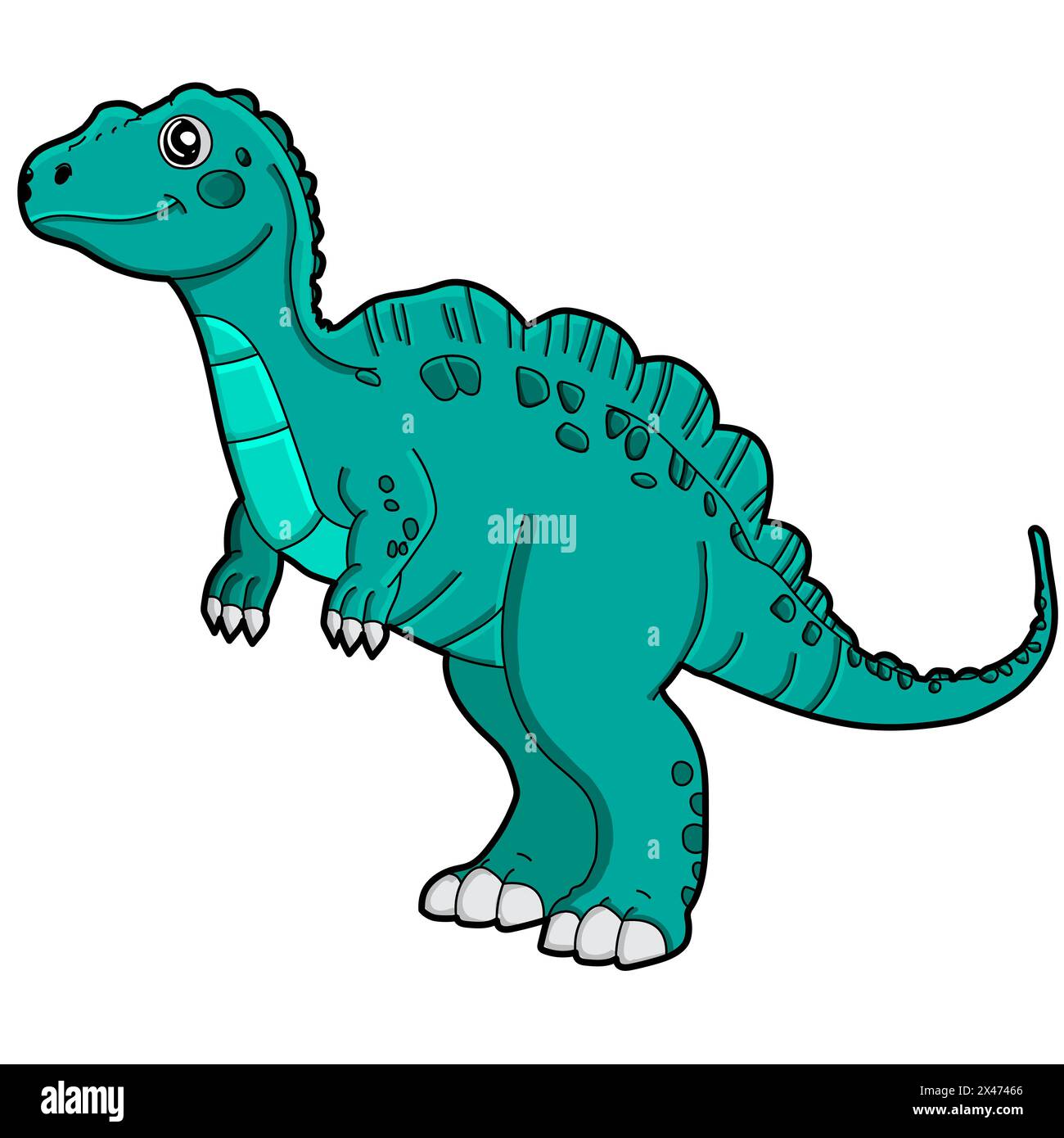 Mignon clipart de dinosaure, illustration de monstre reptile isolé sur un fond blanc Illustration de Vecteur