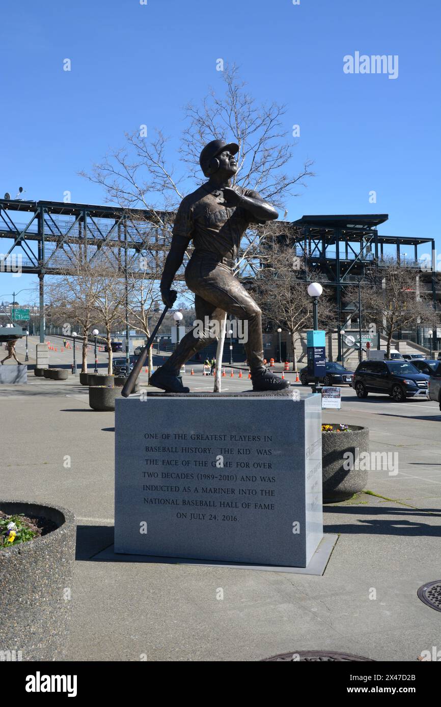 Hall of Famer, statue de Ken Griffey Jr Banque D'Images