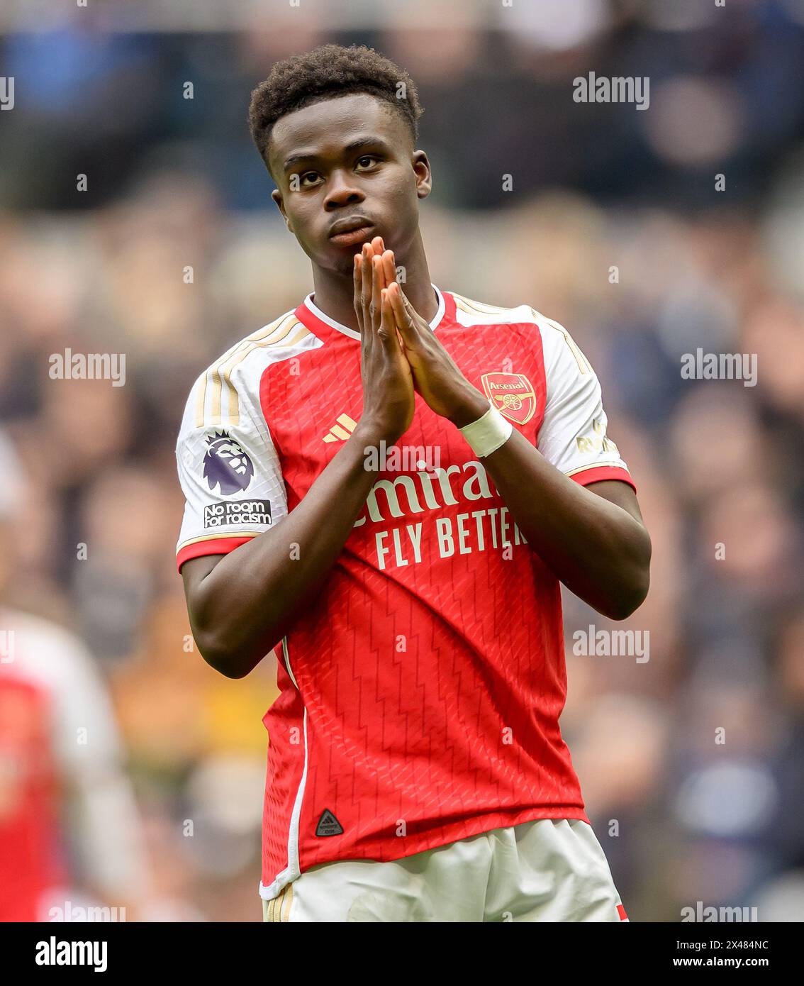 Londres, Royaume-Uni. 28 avril 2024 - Tottenham Hotspur v Arsenal - premier League - Tottenham Hotspur Stadium. Bukayo Saka en action. Crédit photo : Mark pain / Alamy Live News Banque D'Images