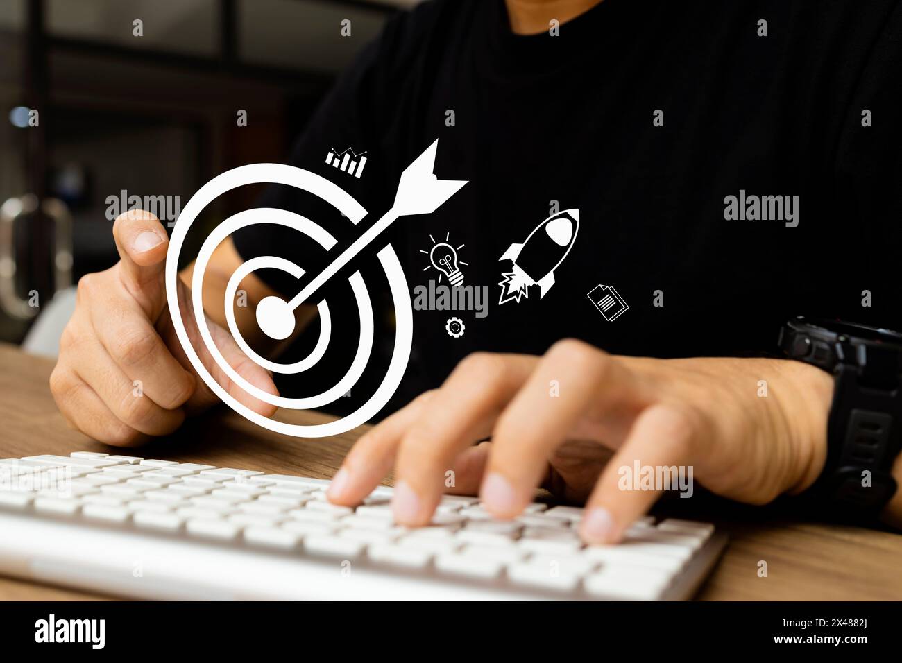 Concept de stratégie de croissance et de réussite de l'entreprise. fusée symbolisant le succès des startups et l’accélération de la croissance. Augmentation des bénéfices, augmentation des bénéfices financiers Banque D'Images