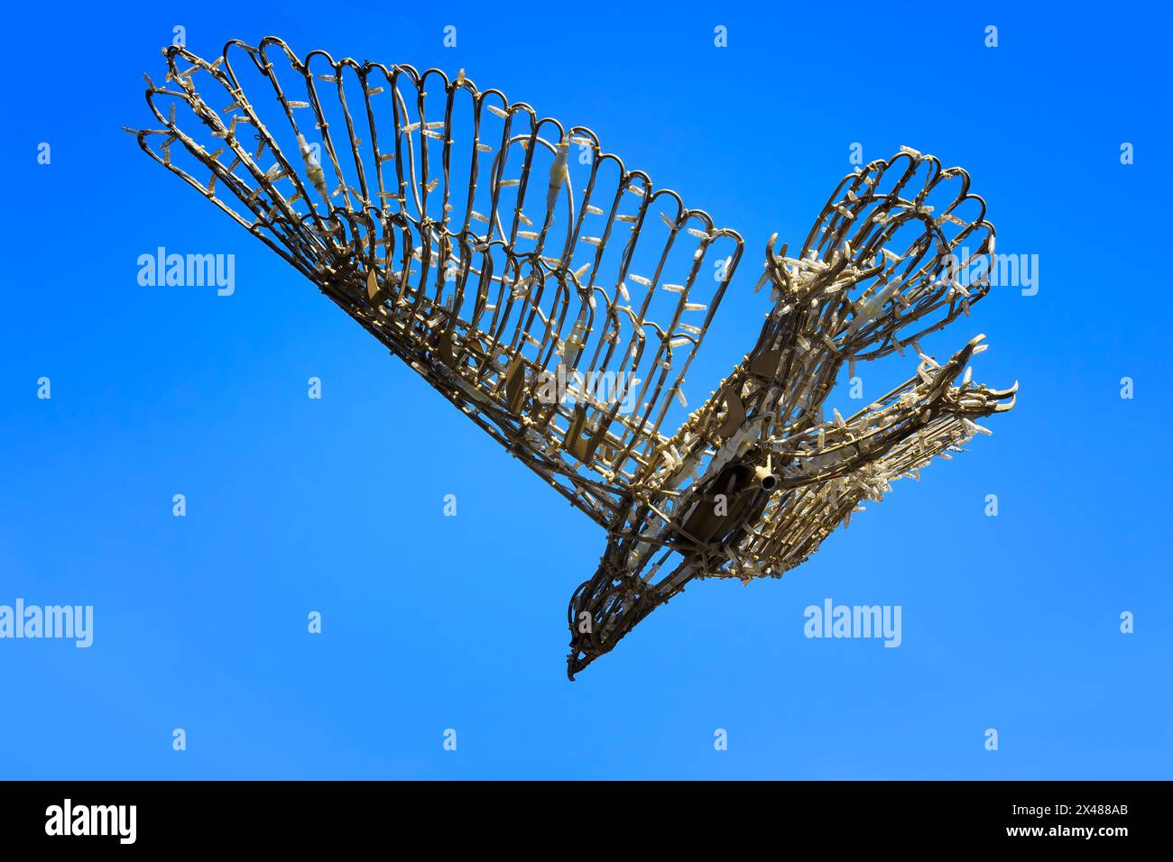 Design statue d'oiseau métallique, Gaziantep, Turquie Banque D'Images