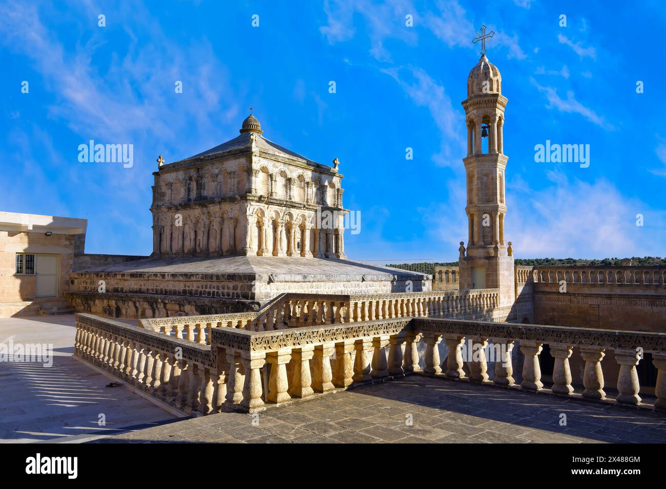 Monastère syrien orthodoxe Meyrien Ana et église, Mardin, Turquie Banque D'Images