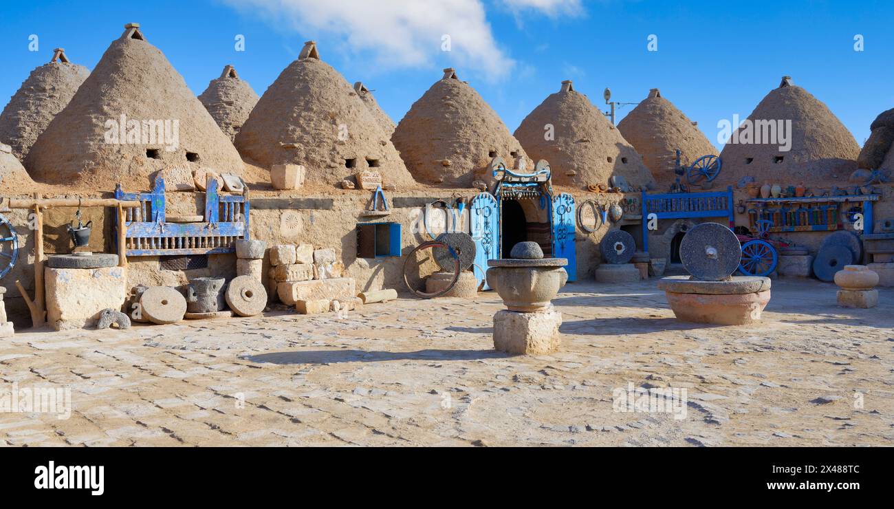 Maisons traditionnelles en briques de boue en forme de ruches, Harran, Turquie Banque D'Images