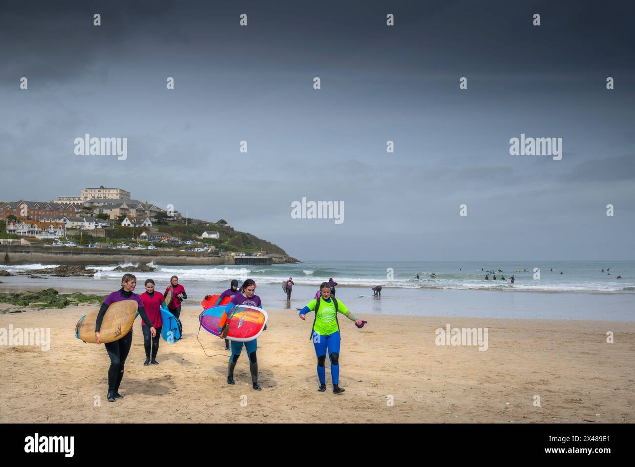À Newquay en Cornouailles au Royaume-Uni. Banque D'Images