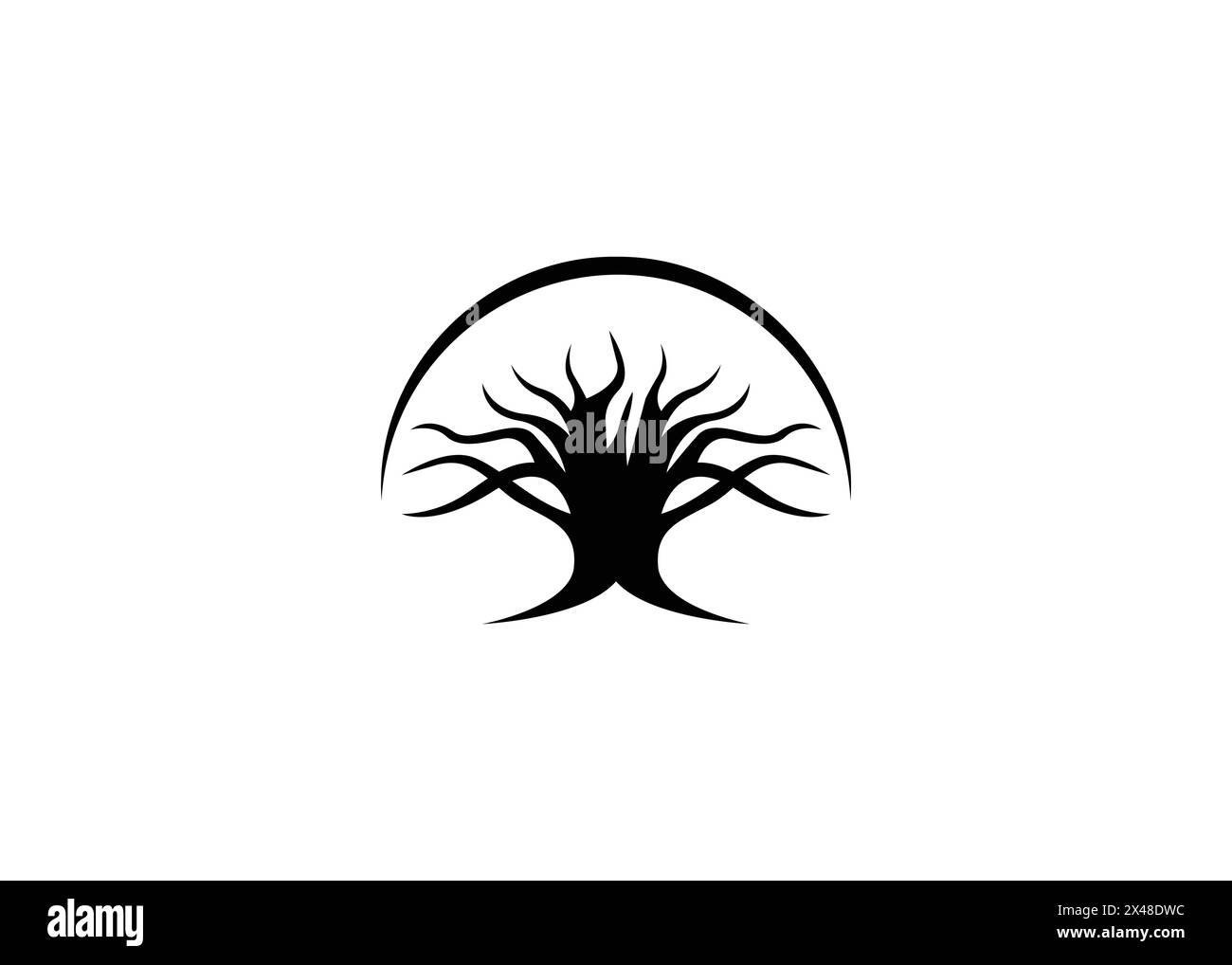 Logo vectoriel minimaliste Oak Tree. Logo Modern Green Oak Tree logo vecteur logo. Logo Tree of Life Illustration de Vecteur