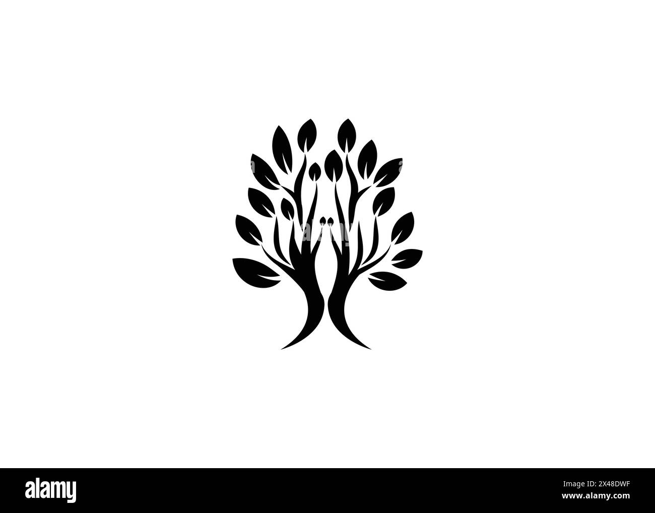 Logo vectoriel minimaliste Oak Tree. Logo Modern Green Oak Tree logo vecteur logo. Logo Tree of Life Illustration de Vecteur
