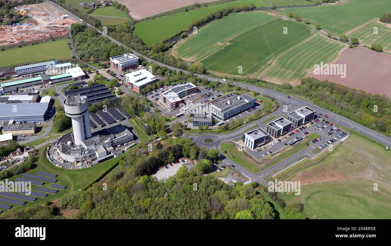 Vue aérienne du Sci-Tech Daresbury Business Park, Warrington, Cheshire Banque D'Images