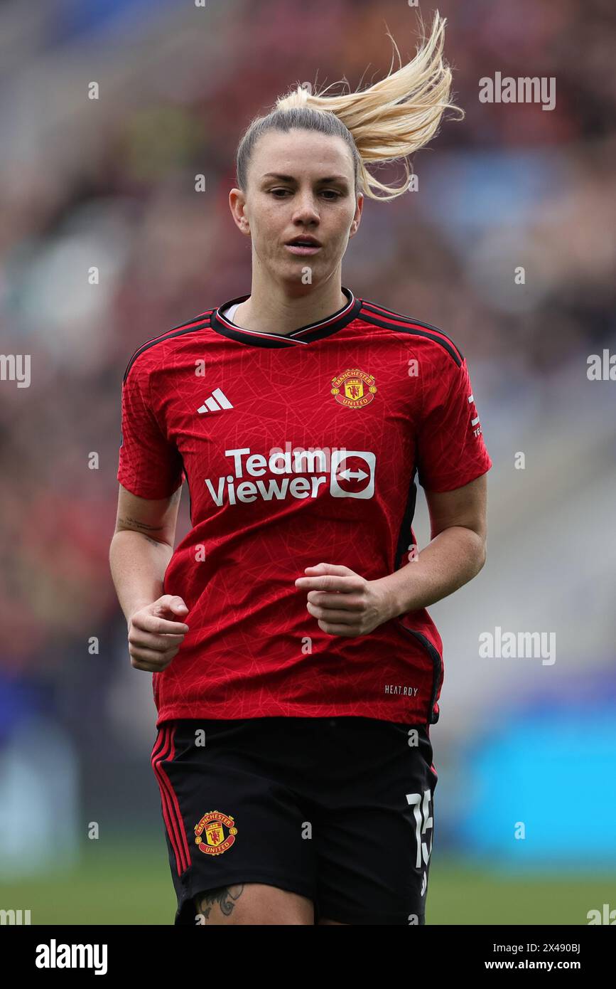 Gemma Evans de Manchester United lors du match de Super League féminine de Barclays entre Leicester City et Manchester United au King Power Stadium Banque D'Images