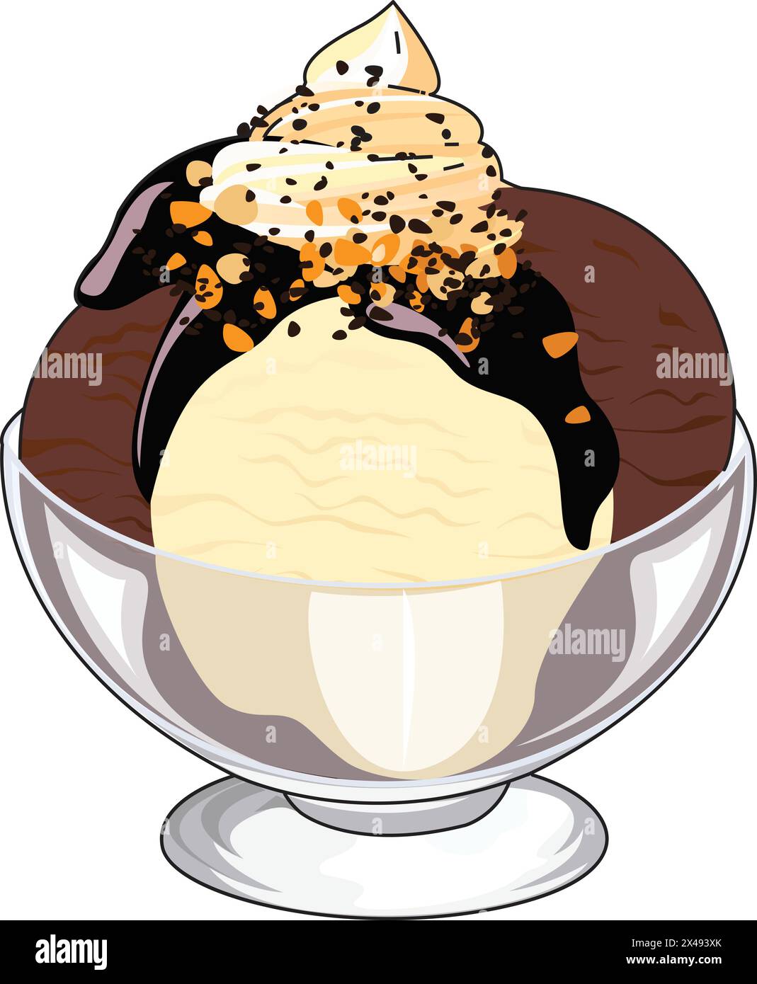 Un bol de délicieuse glace Illustration de Vecteur