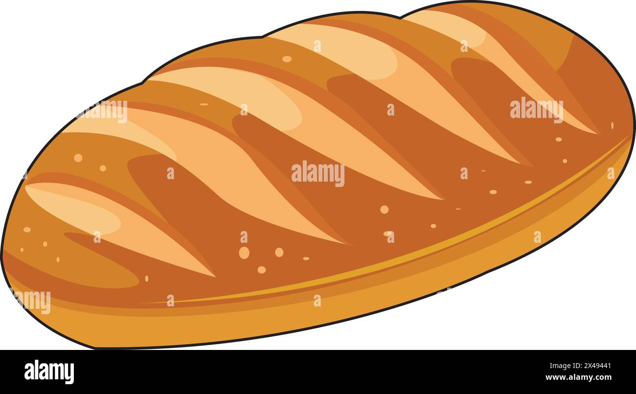 Un morceau de pain cuit au four Illustration de Vecteur