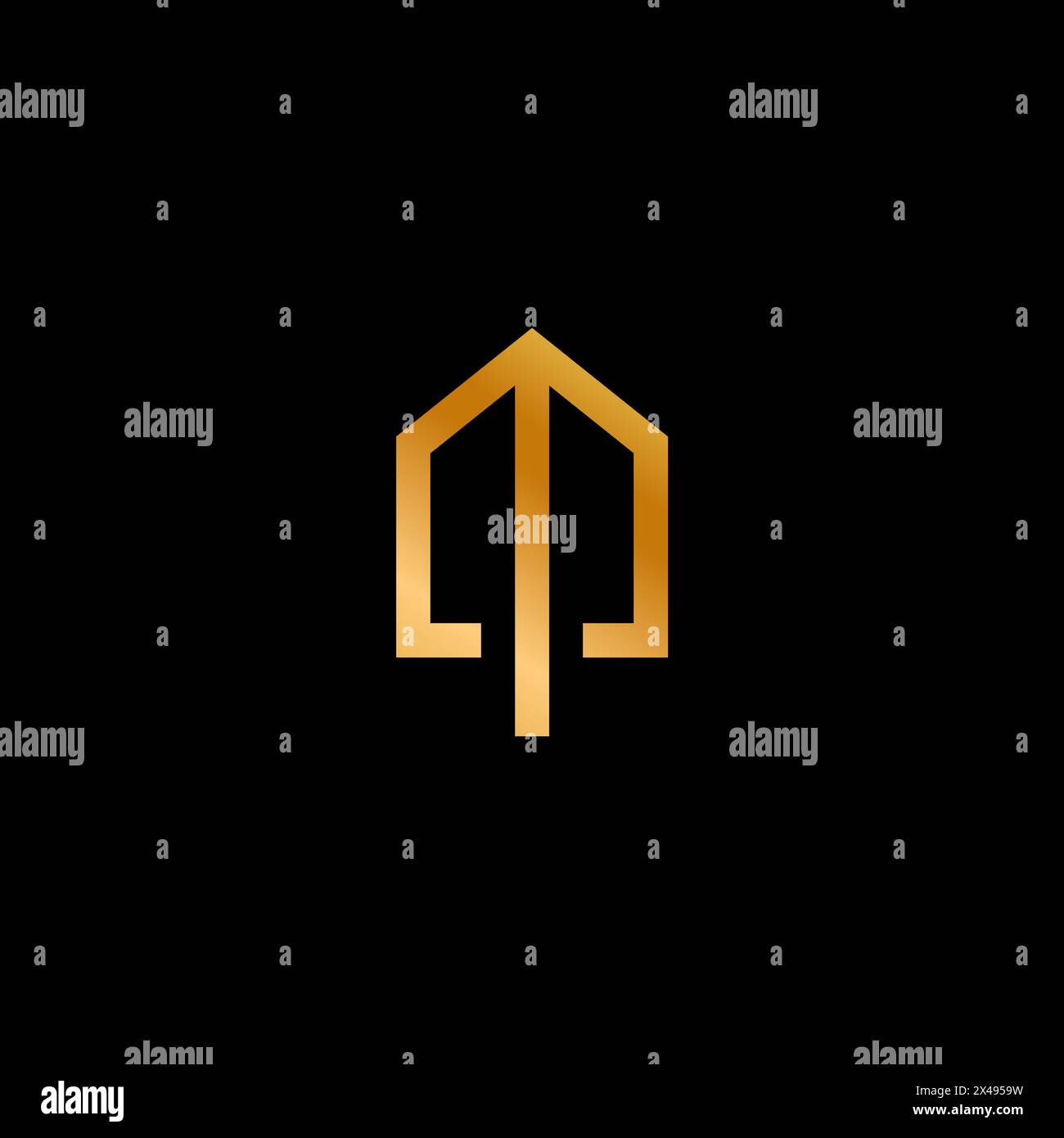 Symbole logo de bâtiment TM. Logo lettre M Home Illustration de Vecteur