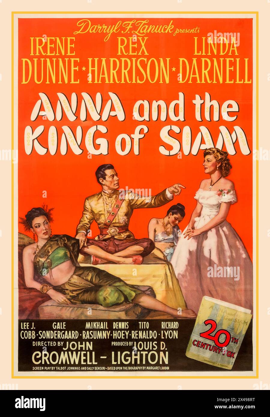 « Anna et le roi du Siam » affiche de film vintage, un film dramatique américain réalisé en 1946 par John Cromwell. Avec Irene Dunne, Rex Harrison, Linda Darnell, Lee J. Cobb, Gale Sondergaard, Mikhail Rasumny, Dennis Hoey, Tito Renaldo, Richard Lyon. 20th Century Fox Banque D'Images