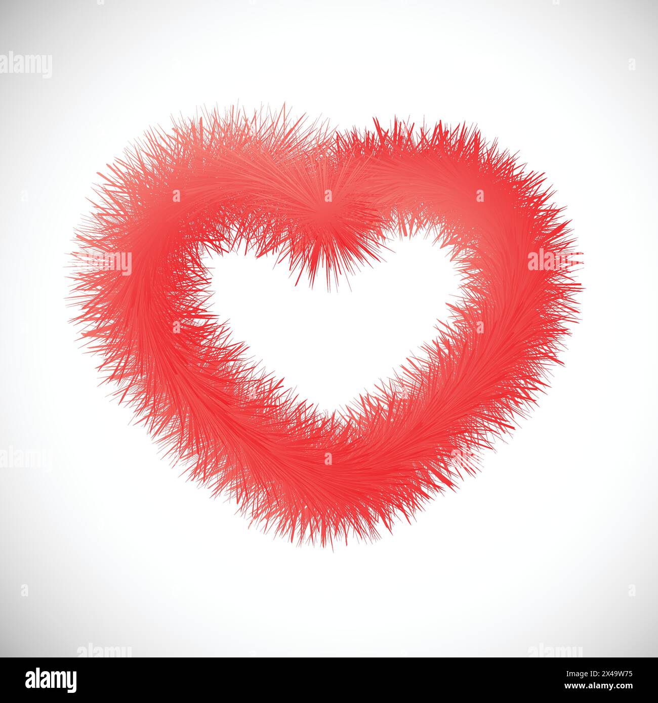 Coeur rouge avec effet fourrure. Symbole de l'amour. Illustration vectorielle. Illustration de Vecteur