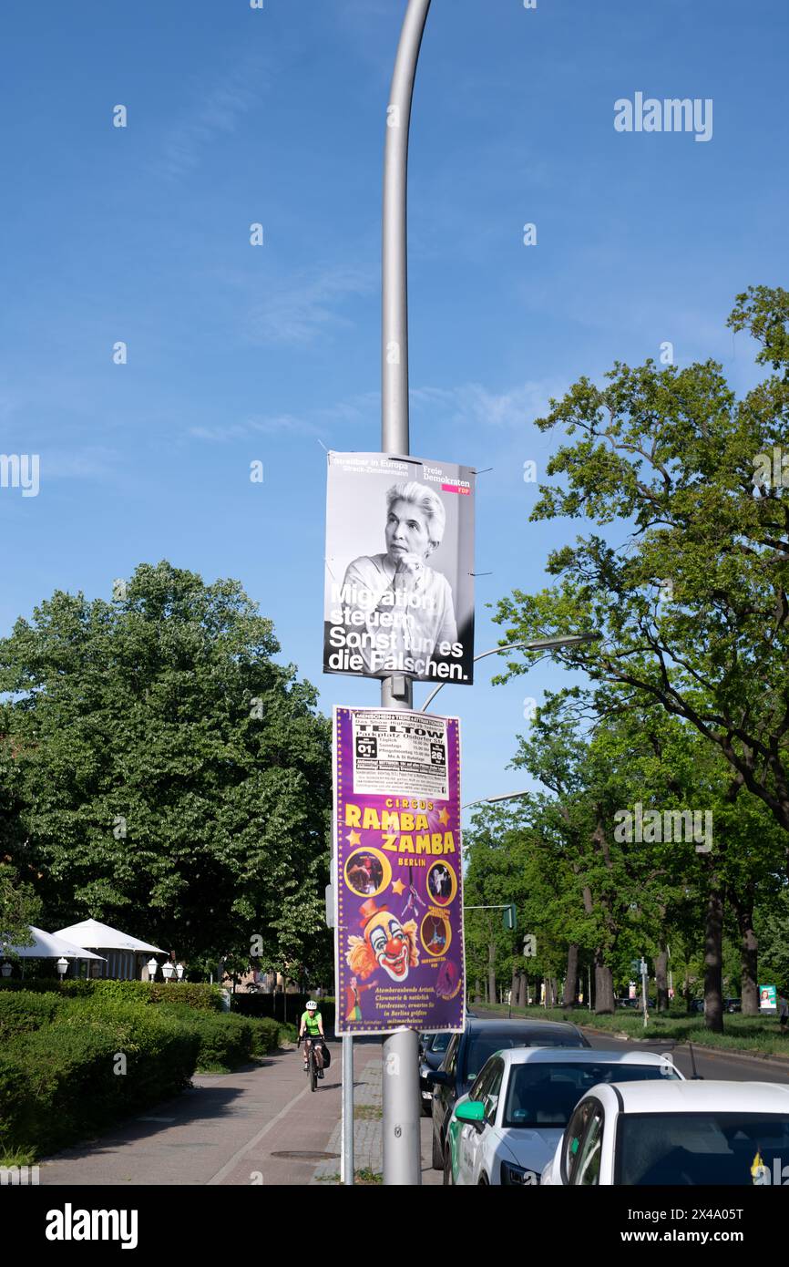 : Affiche électorale européenne de la députée européenne Agnes Strack-Zimmermann, FDP Banque D'Images