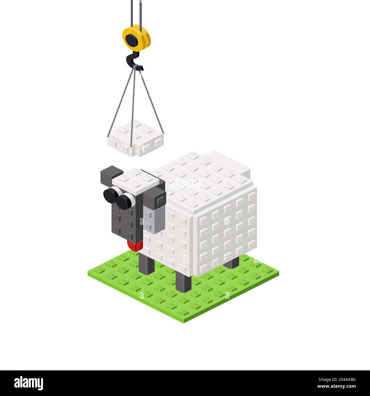 Concept d'élevage de moutons sur fond blanc. Vecteur Illustration de Vecteur