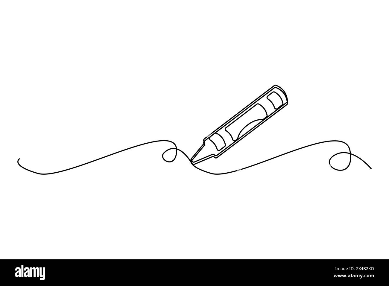 Marqueur traçant une ligne. Illustration artistique vectorielle. Conception simple. Illustration de Vecteur