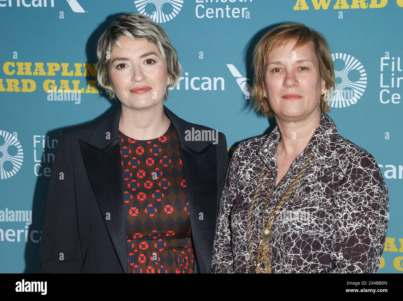 Marielle Heller et Anne Carey assistent au 49e Chaplin Award en l’honneur de Jeff Bridges au Lincoln Center de New York le 29 avril 2024 Banque D'Images