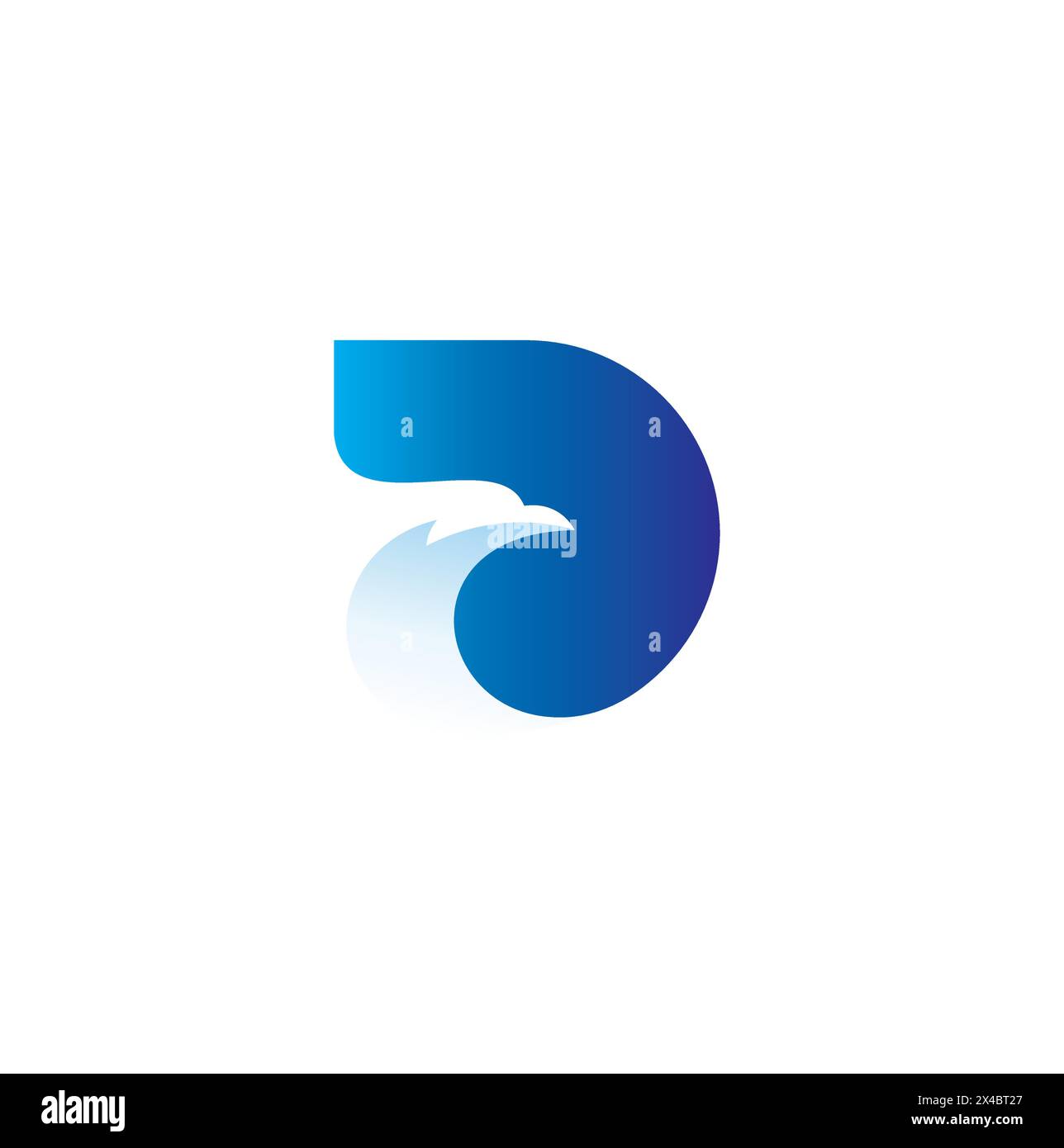 Logo d Eagle avec couleur bleue, logo oiseau, icône Eagle. Icône lettre D. Illustration de Vecteur