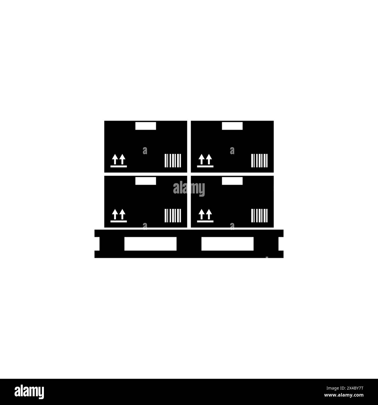 Icône de vecteur plat de palette de cargaison Boxes. Symbole solide simple isolé sur fond blanc. Boîtes de chargement modèle de conception d'affiche de palette pour l'interface utilisateur Web et mobile e Illustration de Vecteur