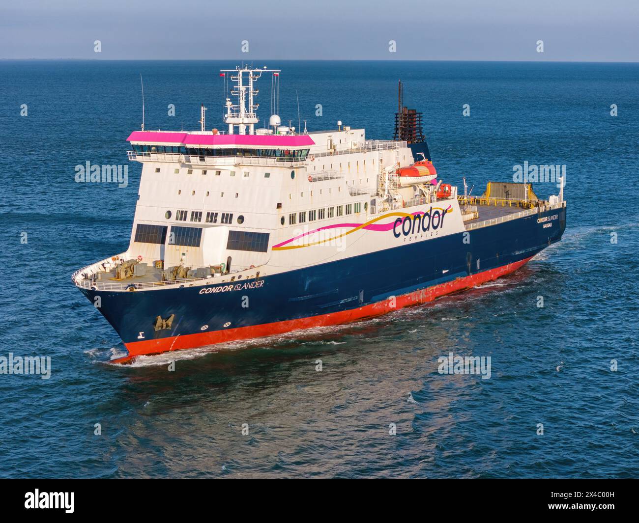 Condor Islander est un ferry transmanche ROPAX exploité par Condor Ferries entre Portsmouth, Guernesey et Jersey. Banque D'Images