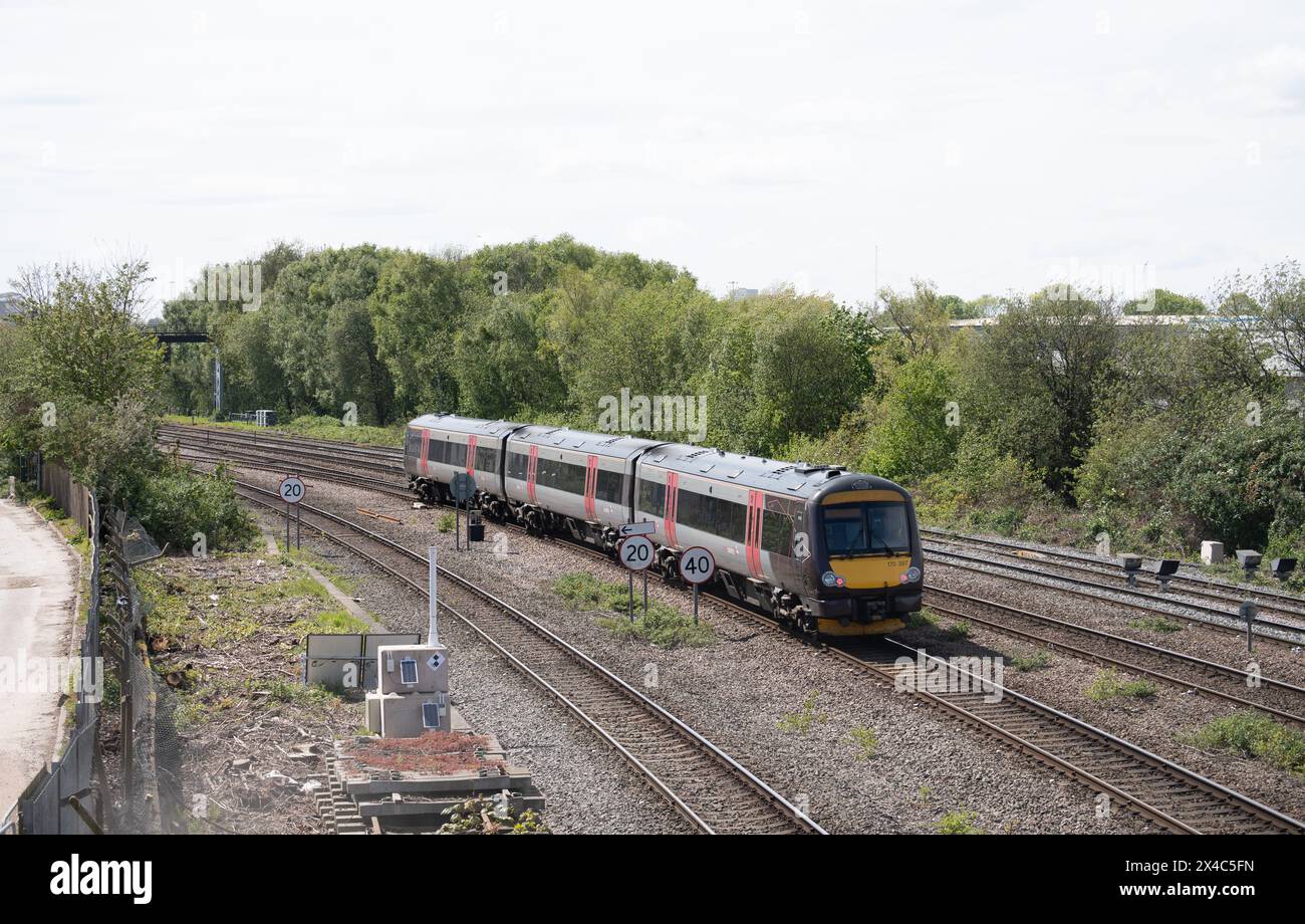 Un train diesel CrossCountry classe 170 au Viaduct de Saltley, Birmingham, Royaume-Uni Banque D'Images