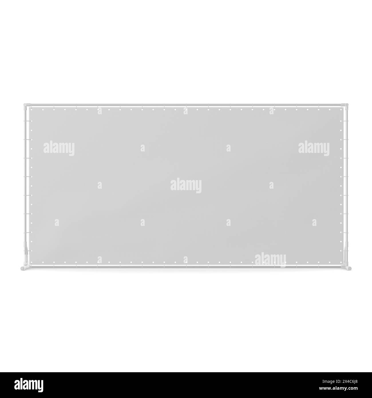 Appuyez sur rendu 3D de maquette de bannière murale sur un arrière-plan isolé Banque D'Images