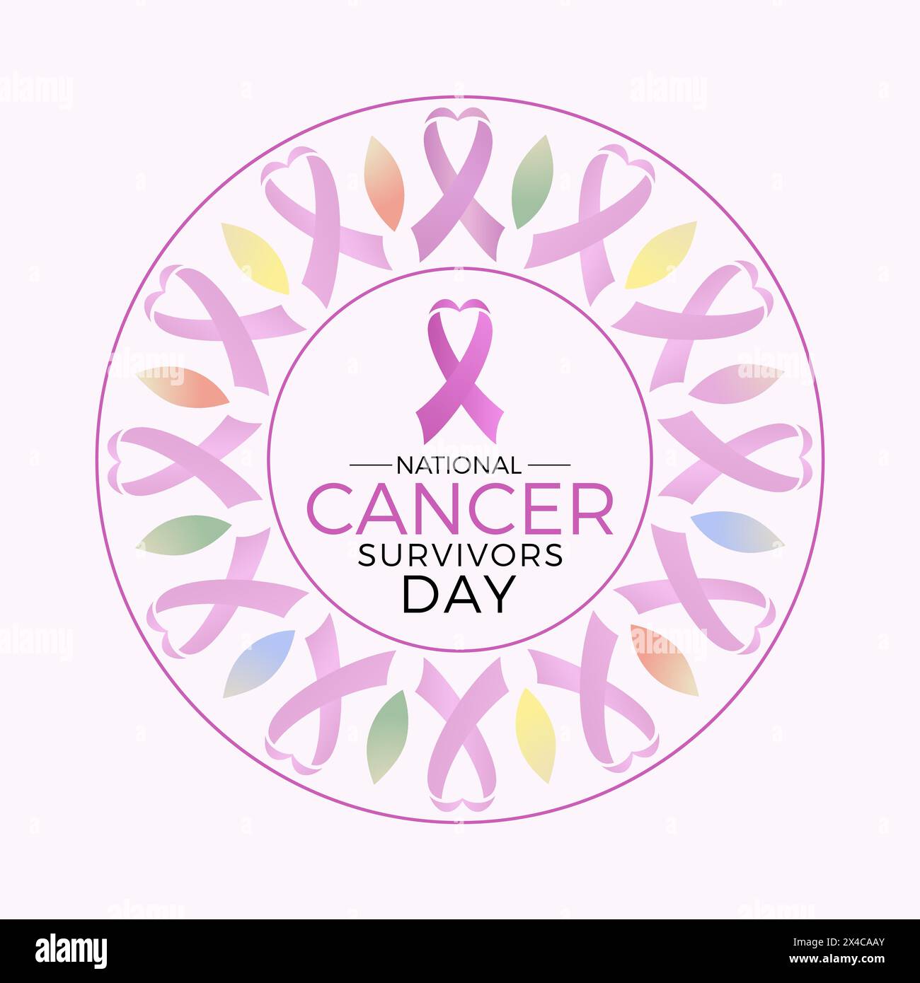 Illustration vectorielle de sensibilisation à la santé de la Journée nationale des survivants du cancer. Modèle de vecteur de prévention de maladie pour bannière, carte, fond. Illustration de Vecteur