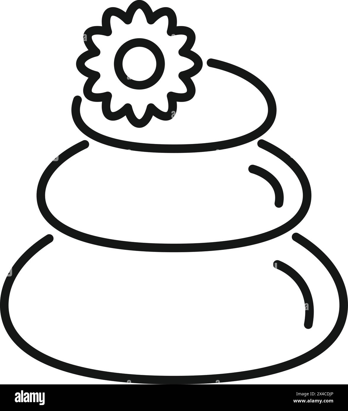 Vecteur de contour d'icône de pierres rondes Zen. Forme rocheuse spa. Poil rond minéral Illustration de Vecteur