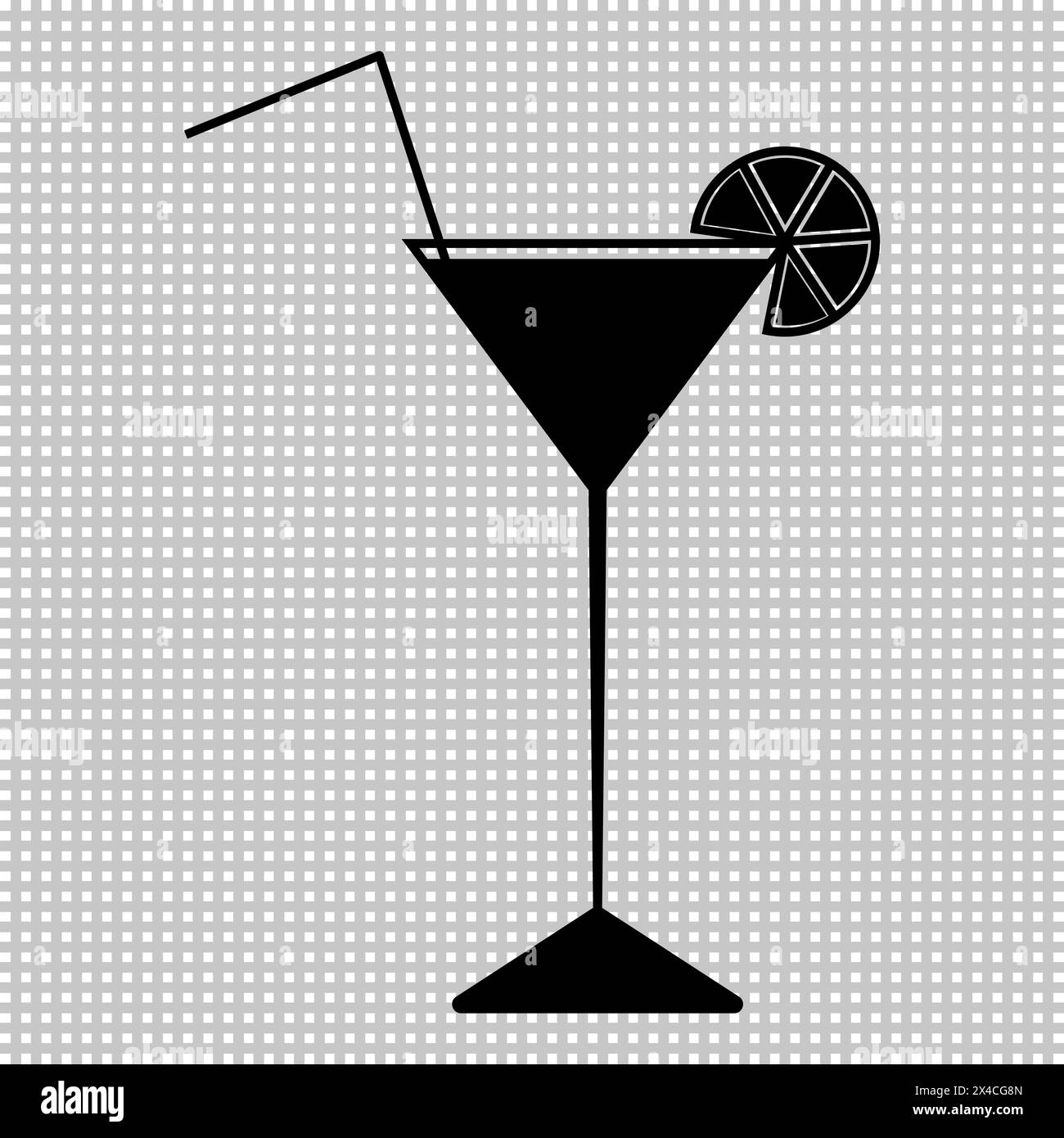 Martini cocktail verre clipart. Silhouette vectorielle sur fond transparent. Illustration de Vecteur
