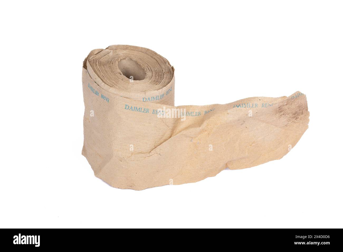 Rouleau de papier toilette de luxe Daimler Benz vintage sur fond blanc propre Banque D'Images