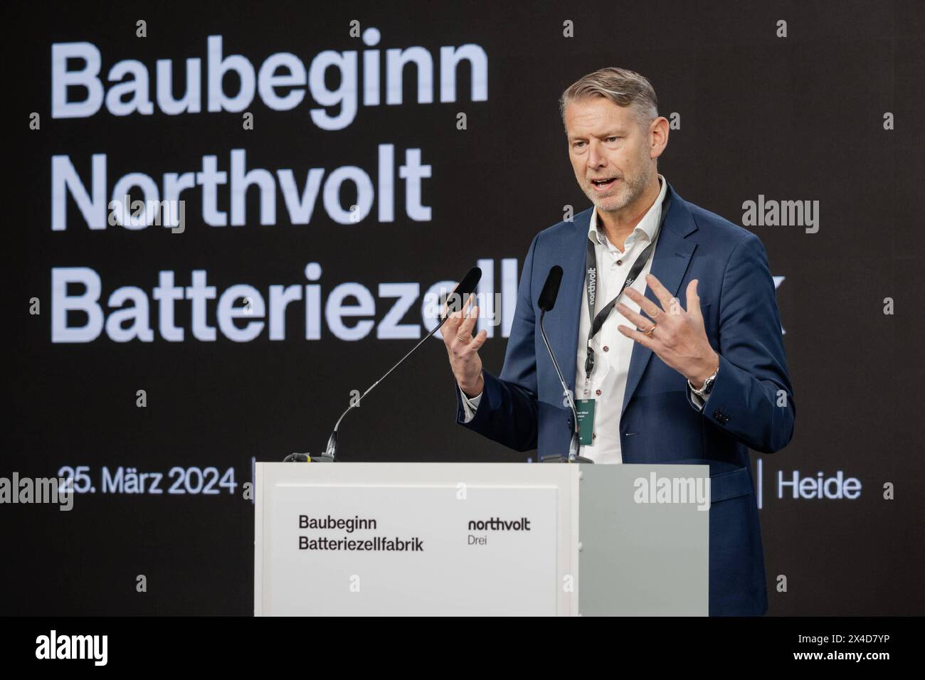 Northvolt Northvolt CEO Peter Carlsson - Offizieller Baubeginn BEI Northvolt Kiel Schleswig-Holstein Deutschland fpr-carlsson-0724 *** Northvolt Northvolt CEO Peter Carlsson début officiel de la construction à Northvolt Kiel Schleswig Holstein Allemagne fpr carlsson 0724 Banque D'Images