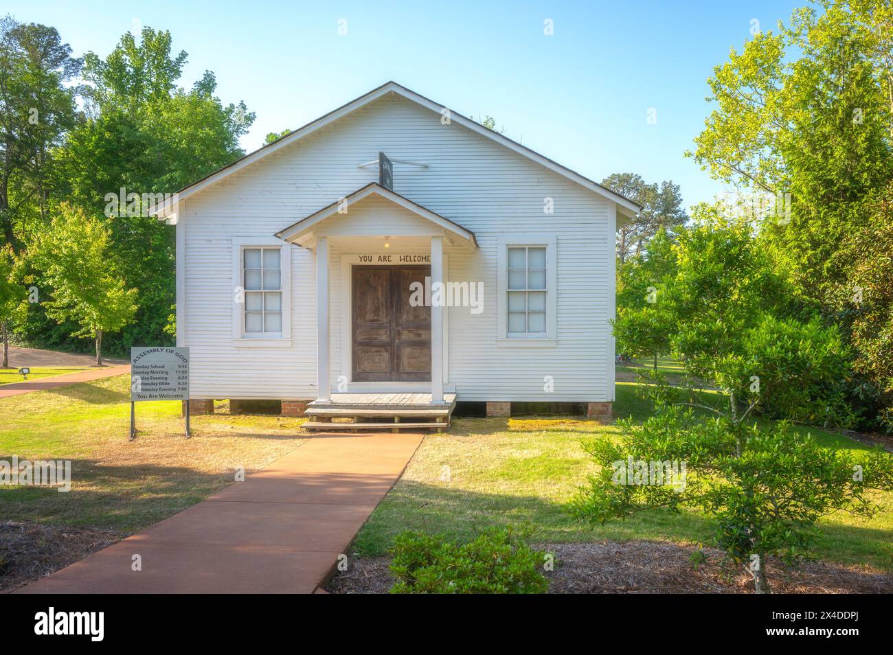 Église d'enfance Elvis Presley au lieu de naissance d'Elvis Presley à Tupelo, Mississippi, États-Unis. Banque D'Images