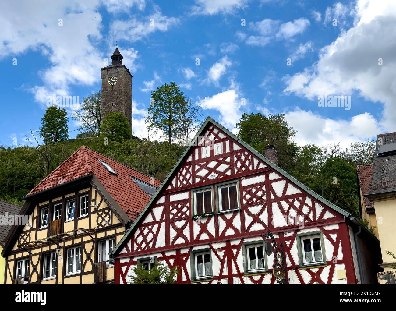 Ancien hôtel de ville Bad berneck dans le Fichtelgebirge, Bavière, Allemagne Banque D'Images