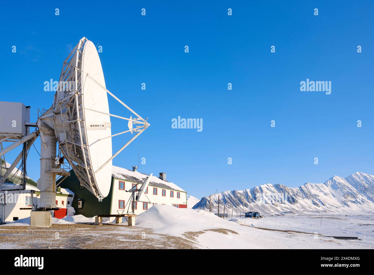 Isfjorden Radio à Kapp Linne, île du Spitzberg. Région arctique, Scandinavie, Norvège, Svalbard. (Usage éditorial uniquement) Banque D'Images