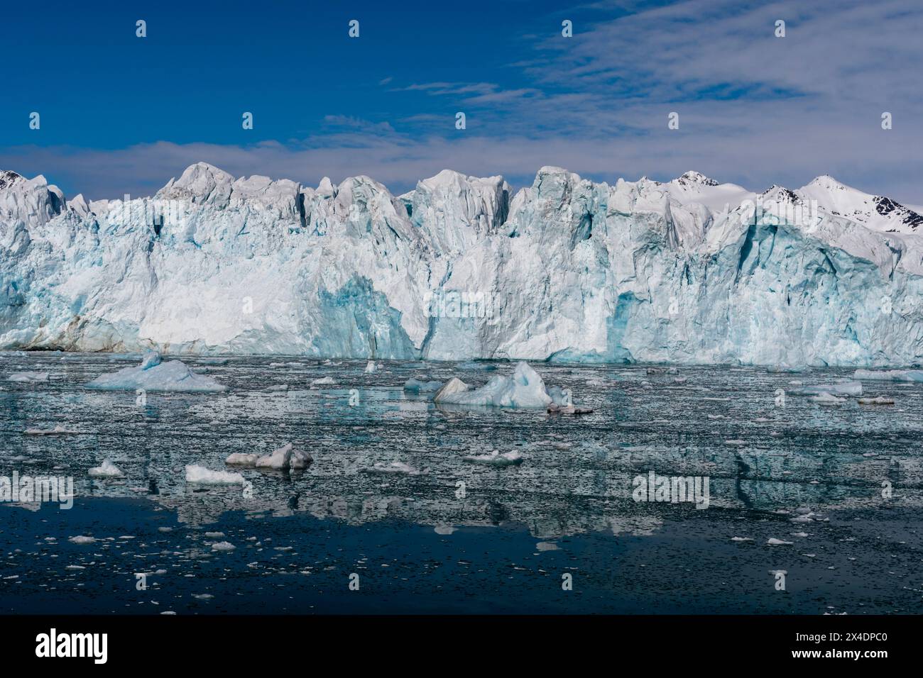 Vue sur le glacier Lilliehook.Spitsbergen, Svalbard, Norvège Banque D'Images