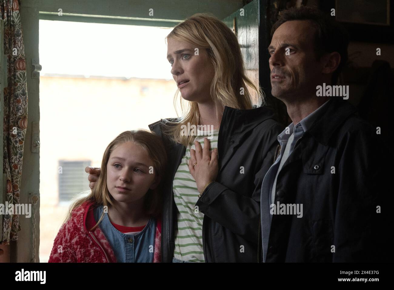 Talk No Evil Scoot McNairy, Alix West Lefler & Mackenzie Davis Banque D'Images