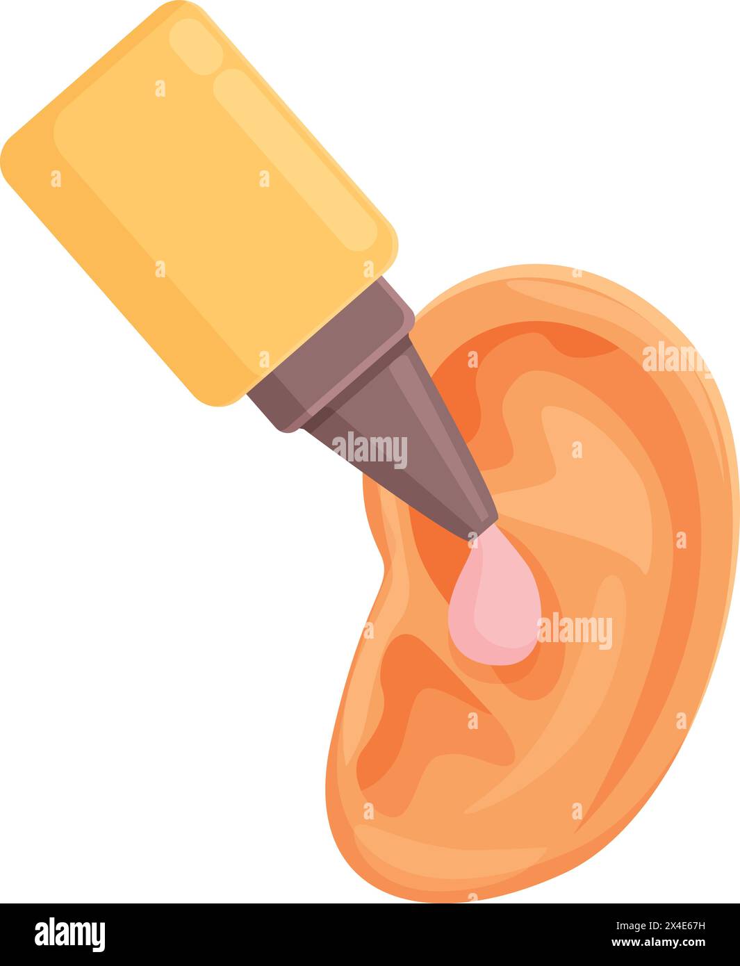 Guérir le vecteur de dessin animé d'icône liquide d'oreille. Anatomie du soin des fluides. Médicaments malades Illustration de Vecteur