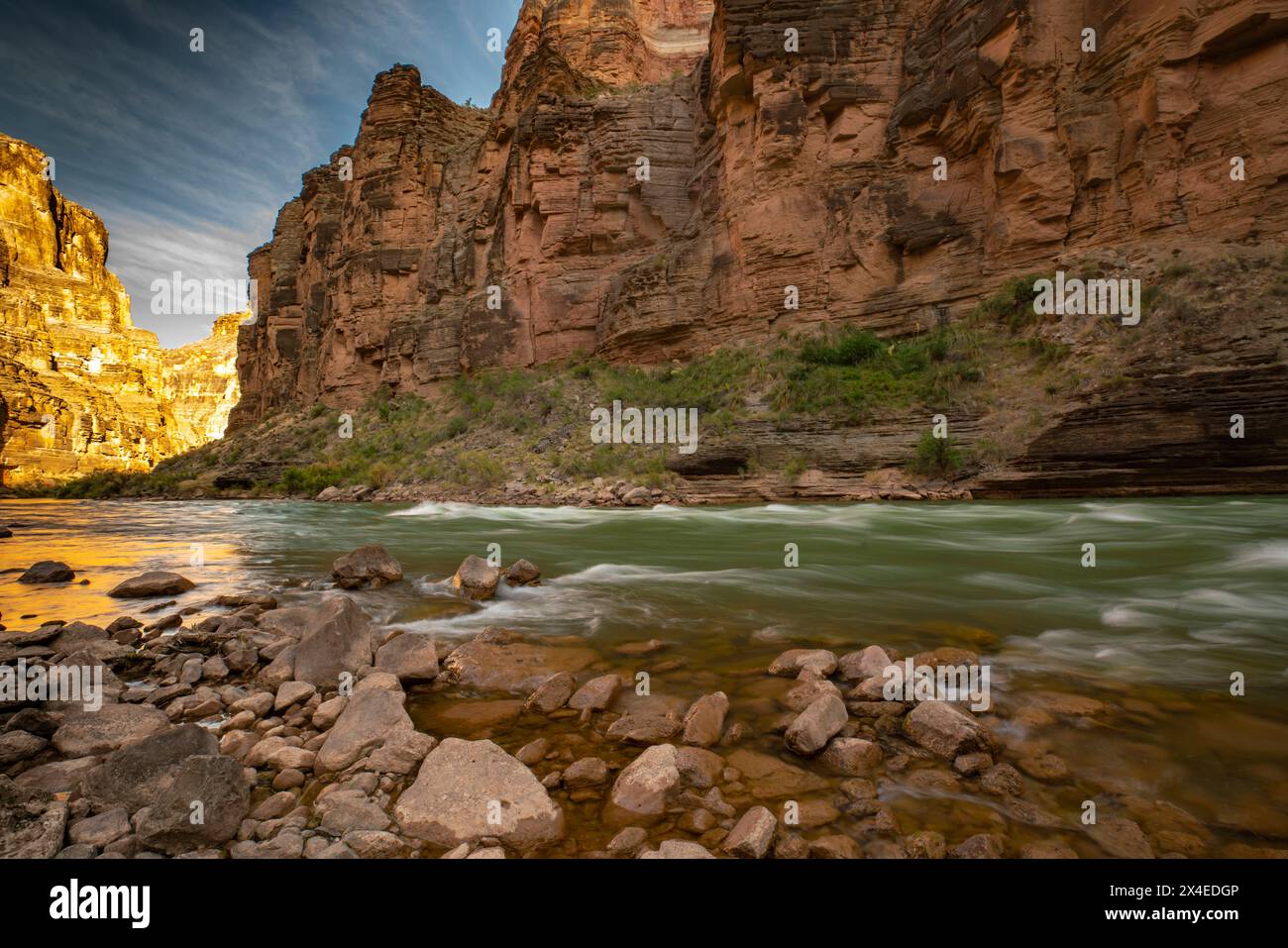 États-Unis, Arizona, parc national du Grand Canyon. Rapides sur le fleuve Colorado. Banque D'Images