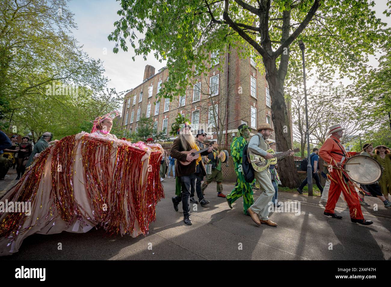 Cortège traditionnel du jour de mai de Deptford Jack-in-the-Green, Londres, Royaume-Uni Banque D'Images