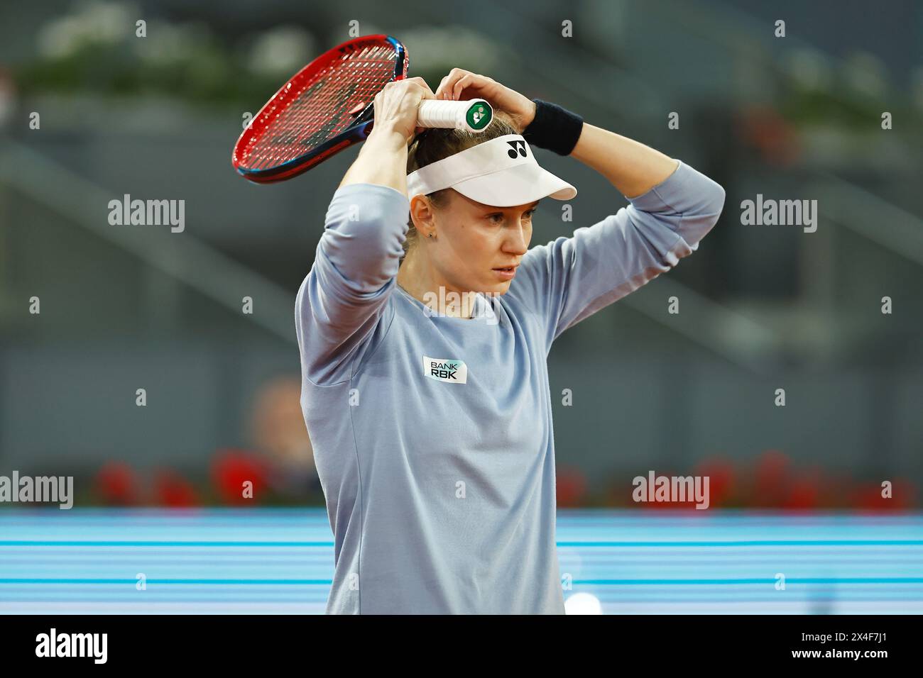 Madrid, Espagne. 2 mai 2024. Elena Rybakina (KAZ) Tennis : Elena Rybakina en demi-finale contre Aryna Sabalenka lors des tournois WTA 1000 tournoi Mutua Madrid Open au Caja Magica à Madrid, Espagne . Crédit : Mutsu Kawamori/AFLO/Alamy Live News Banque D'Images
