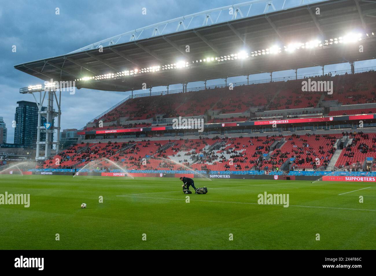 Toronto, ON, Canada - 20 avril 2024 : vue au BMO Field lors du match de la saison régulière de la MLS entre Toronto FC (Canada) et New England Revolution (États-Unis Banque D'Images