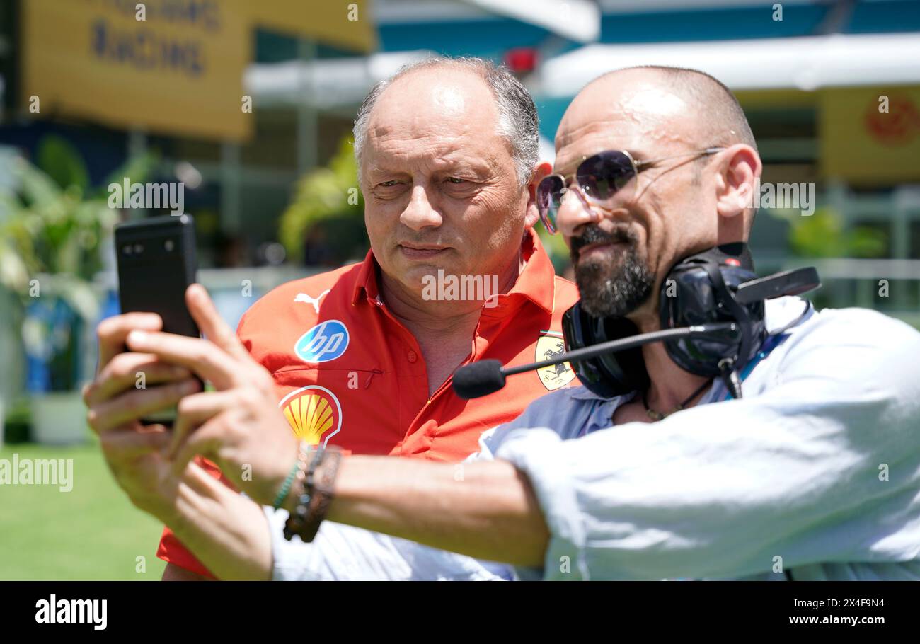 Miami, Floride, États-Unis. 2 mai 2024. 2 mai 2024 : Frederic Vasseur lors du Grand Prix de formule 1 Crypto.com de Miami au Hard Rock Stadium Miami Florida. Brook Ward/AMG (crédit image : © AMG/AMG via ZUMA Press Wire) USAGE ÉDITORIAL SEULEMENT! Non destiné à UN USAGE commercial ! Banque D'Images