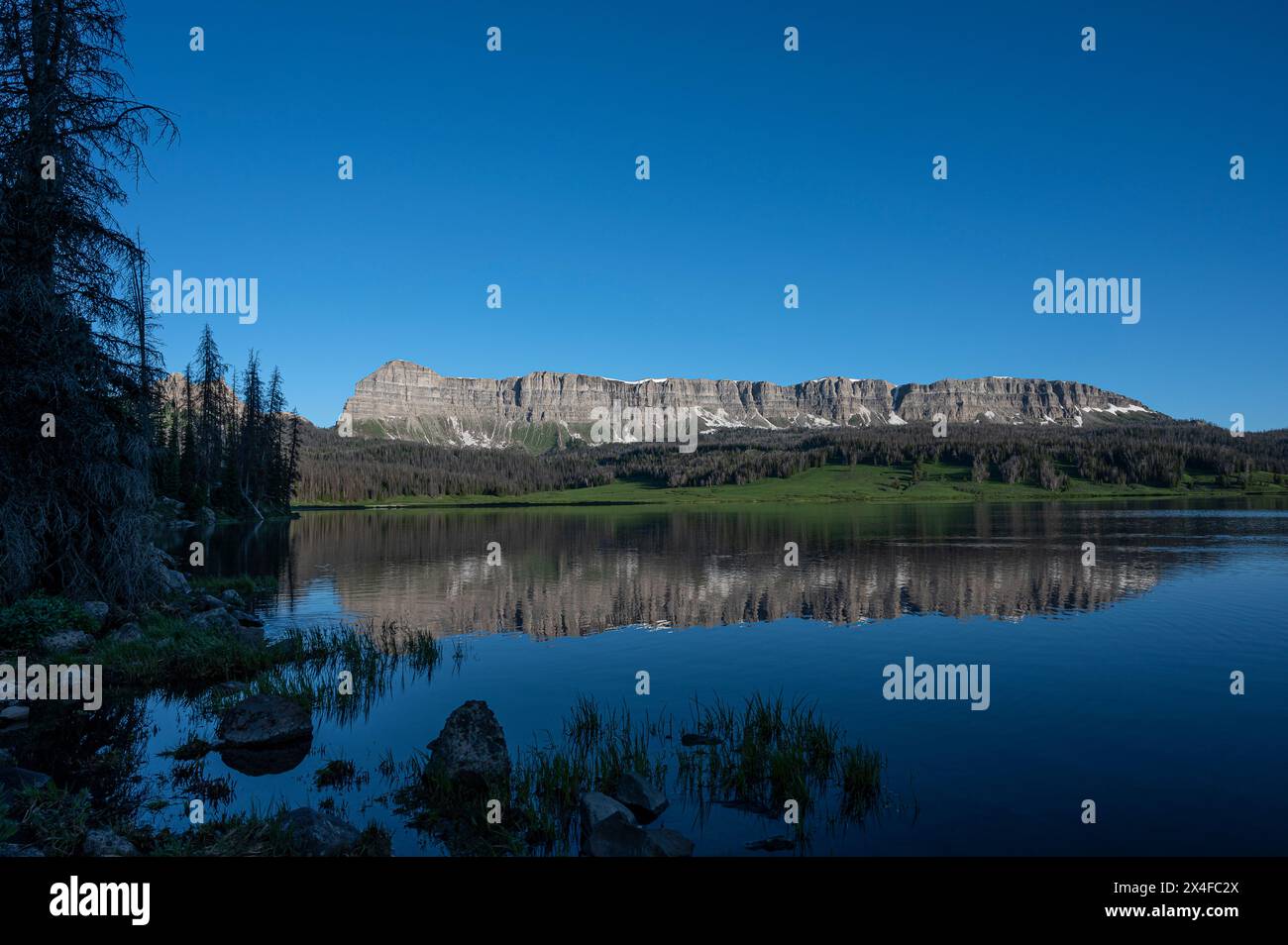 USA, Wyoming. Brooks Lake et Reflection, Shoshone National Forest Banque D'Images