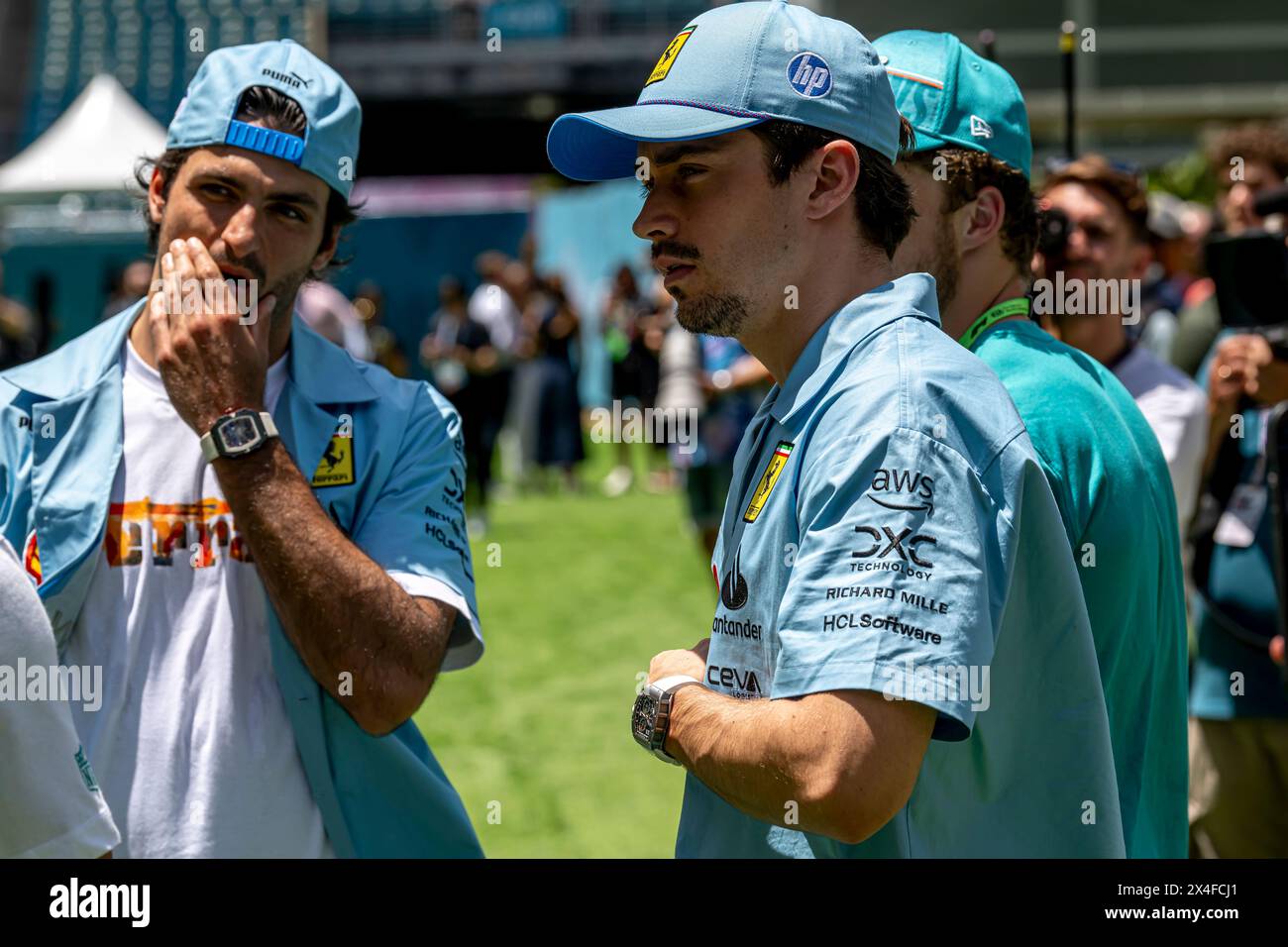 Miami, États-Unis, 02 mai, Charles Leclerc, de Monaco, concourt pour Ferrari. The Build Up, round 06 du championnat de formule 1 2024. Crédit : Michael Potts/Alamy Live News Banque D'Images